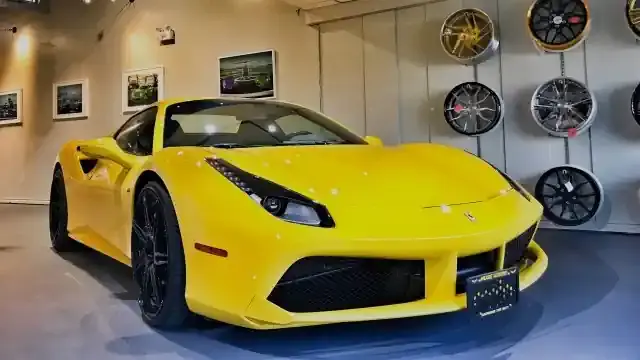 Yellow Ferrari Supercar Detailing