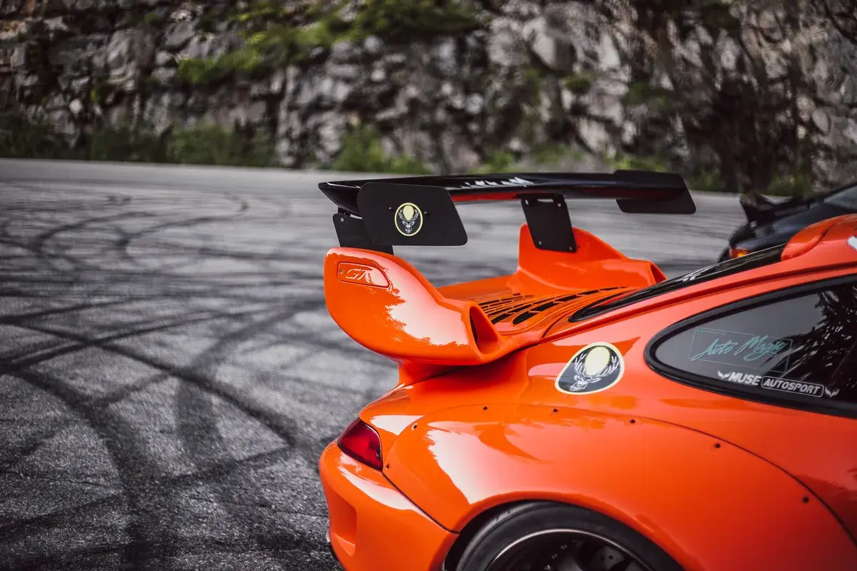 Jägermeister RWB rear wing and bodywork detail