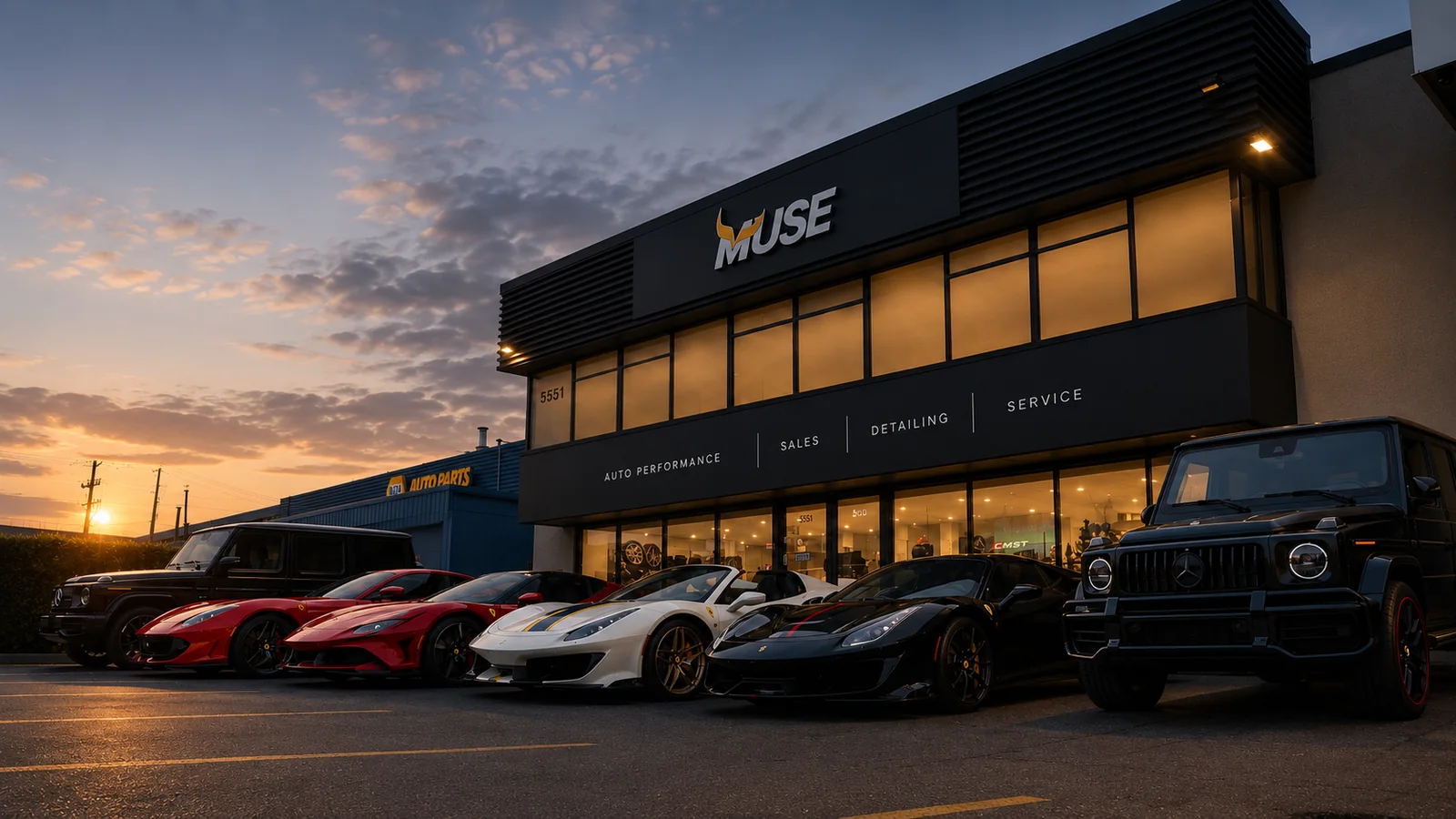 The Muse lineup at dusk
